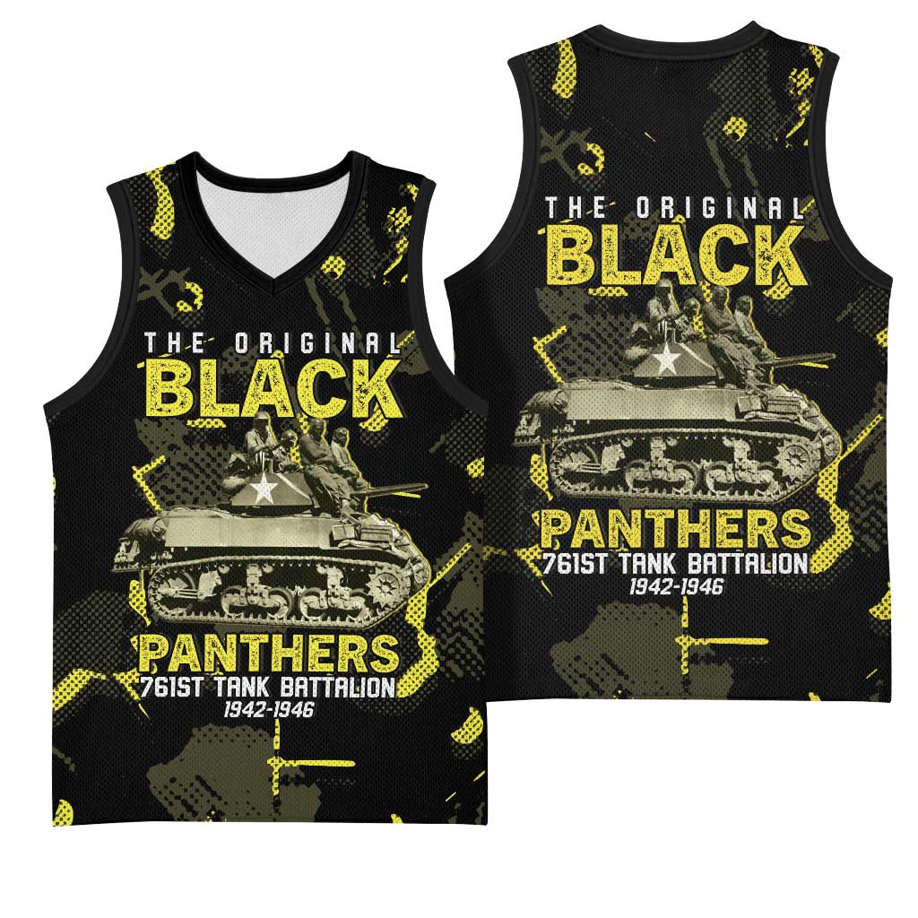 The Original Black Panthers 761st Tank Battalion Basketball Jersey African American Heroes - African Pride