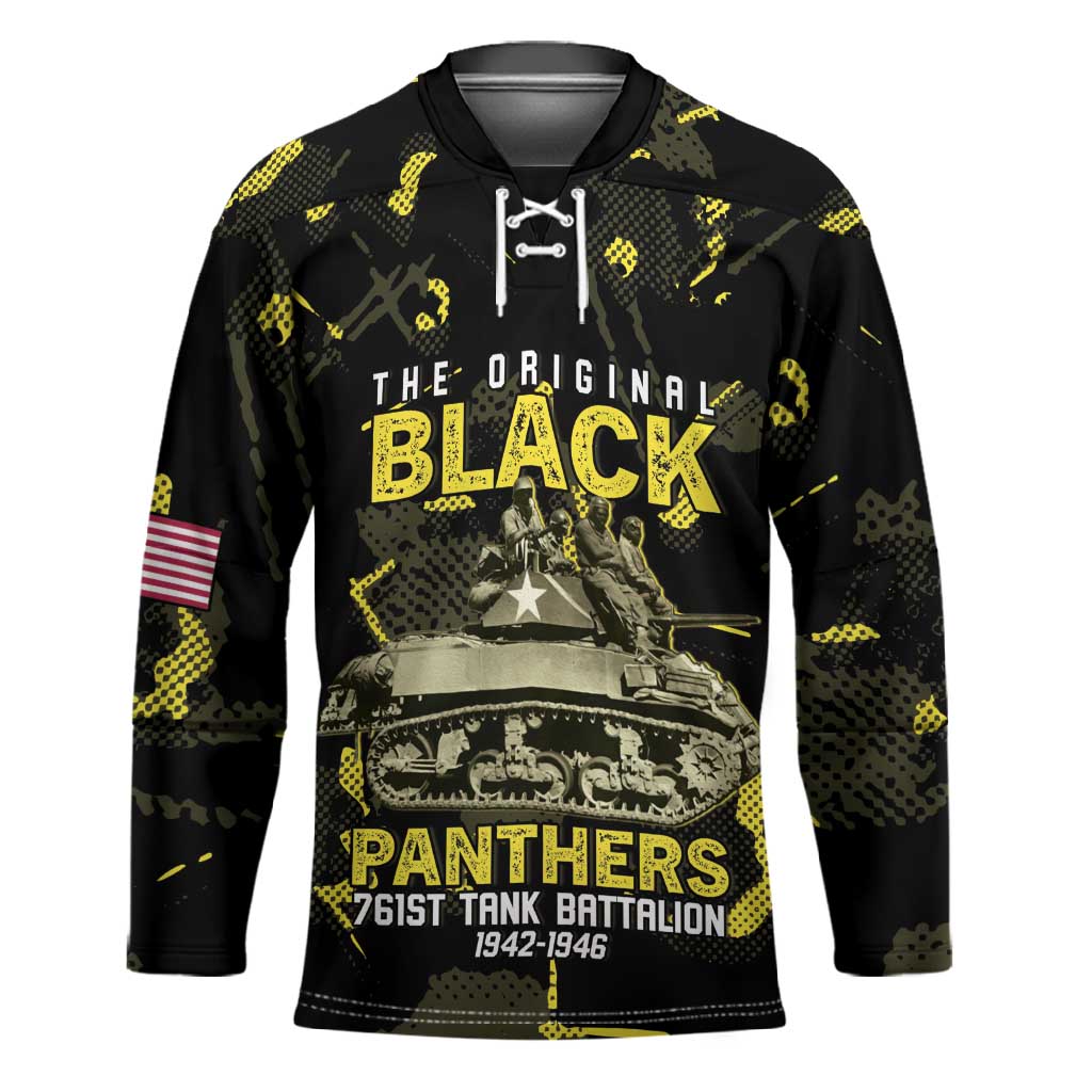 The Original Black Panthers 761st Tank Battalion Hockey Jersey African American Heroes - African Pride