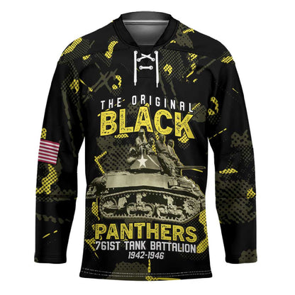 The Original Black Panthers 761st Tank Battalion Hockey Jersey African American Heroes - African Pride