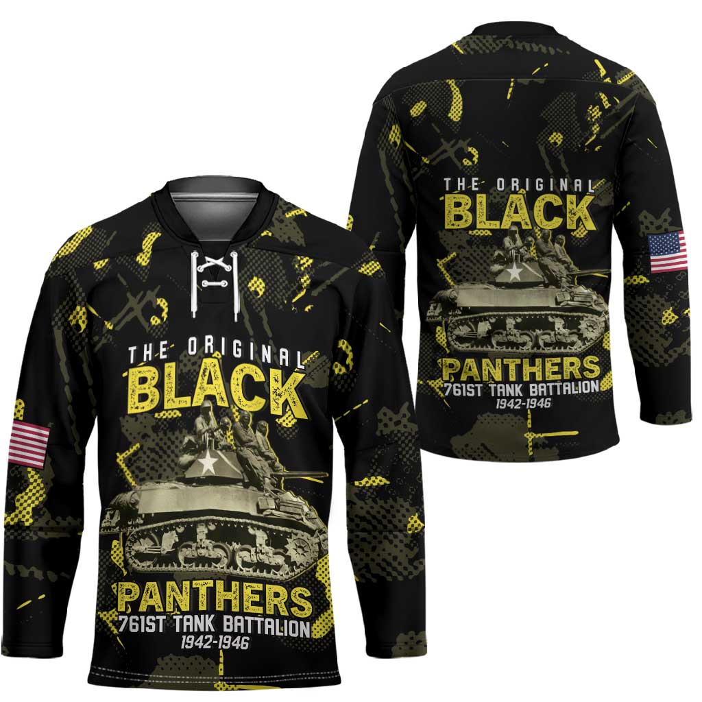 The Original Black Panthers 761st Tank Battalion Hockey Jersey African American Heroes - African Pride