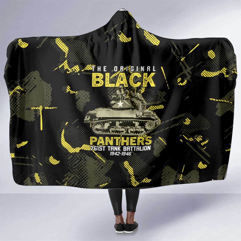 The Original Black Panthers 761st Tank Battalion Hooded Blanket African American Heroes - African Pride