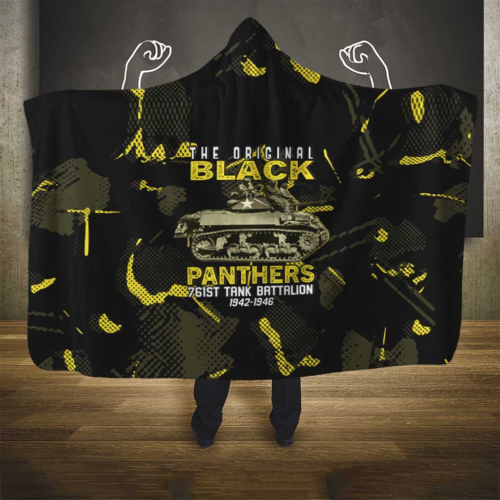 The Original Black Panthers 761st Tank Battalion Hooded Blanket African American Heroes - African Pride
