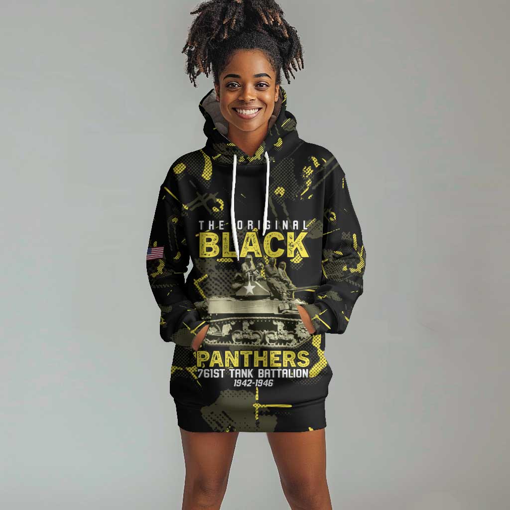 The Original Black Panthers 761st Tank Battalion Hoodie Dress African American Heroes - African Pride