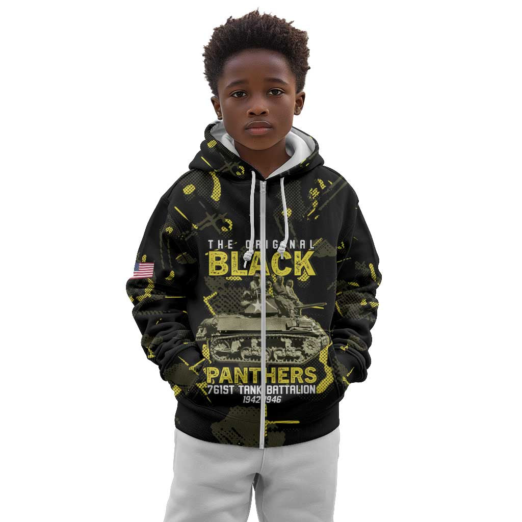 The Original Black Panthers 761st Tank Battalion Kid Hoodie African American Heroes - African Pride