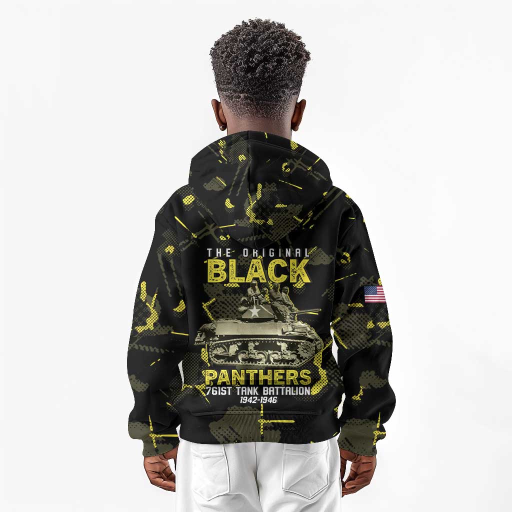 The Original Black Panthers 761st Tank Battalion Kid Hoodie African American Heroes - African Pride
