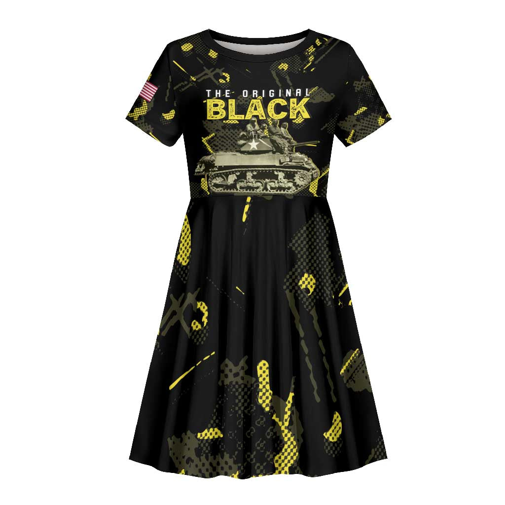 The Original Black Panthers 761st Tank Battalion Kid Short Sleeve Dress African American Heroes - African Pride