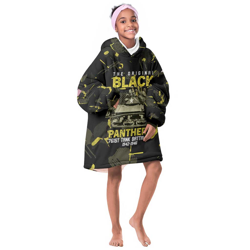 The Original Black Panthers 761st Tank Battalion Kid Wearable Blanket Hoodie African American Heroes - African Pride