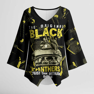 The Original Black Panthers 761st Tank Battalion Kimono Sleeve Blouse African American Heroes - African Pride