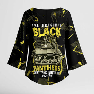 The Original Black Panthers 761st Tank Battalion Kimono Sleeve Blouse African American Heroes - African Pride