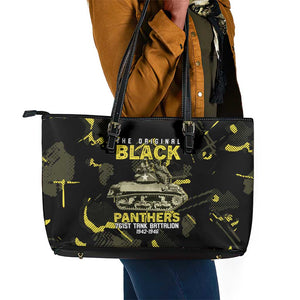 The Original Black Panthers 761st Tank Battalion Leather Tote Bag African American Heroes - African Pride