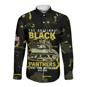 The Original Black Panthers 761st Tank Battalion Long Sleeve Button Shirt African American Heroes - African Pride