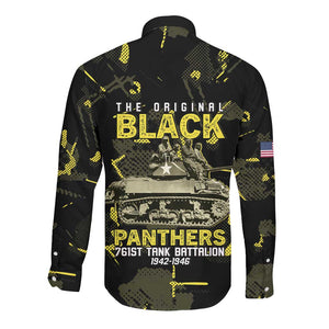 The Original Black Panthers 761st Tank Battalion Long Sleeve Button Shirt African American Heroes - African Pride