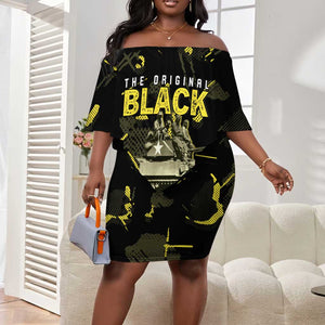 The Original Black Panthers 761st Tank Battalion Off Shoulder Short Dress African American Heroes - African Pride