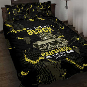 The Original Black Panthers 761st Tank Battalion Quilt Bed Set African American Heroes - African Pride