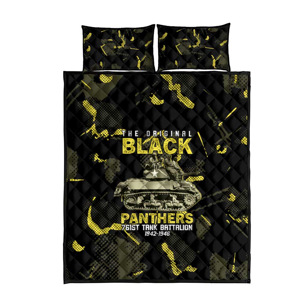 The Original Black Panthers 761st Tank Battalion Quilt Bed Set African American Heroes - African Pride