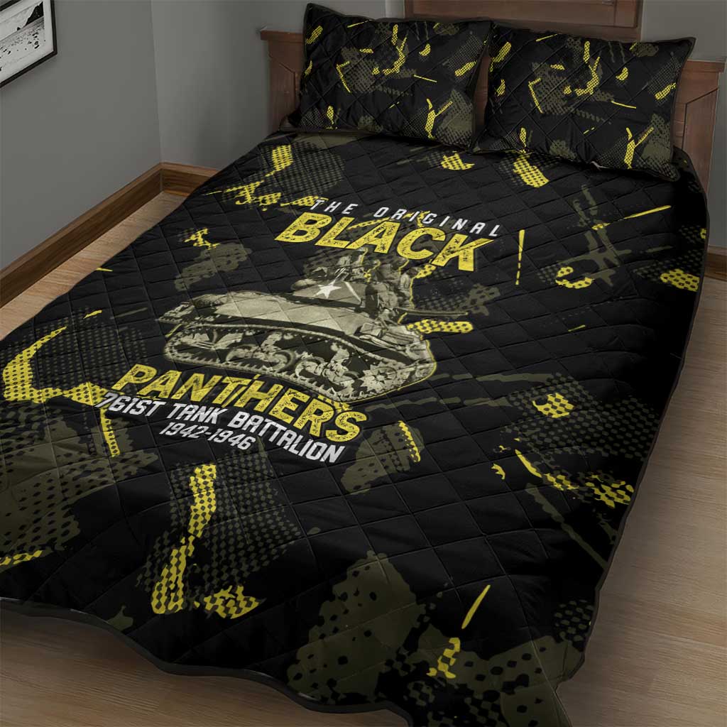 The Original Black Panthers 761st Tank Battalion Quilt Bed Set African American Heroes - African Pride
