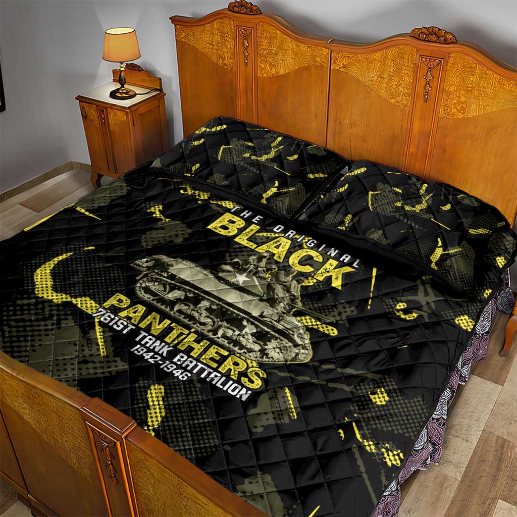The Original Black Panthers 761st Tank Battalion Quilt Bed Set African American Heroes - African Pride