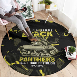 The Original Black Panthers 761st Tank Battalion Round Carpet African American Heroes - African Pride