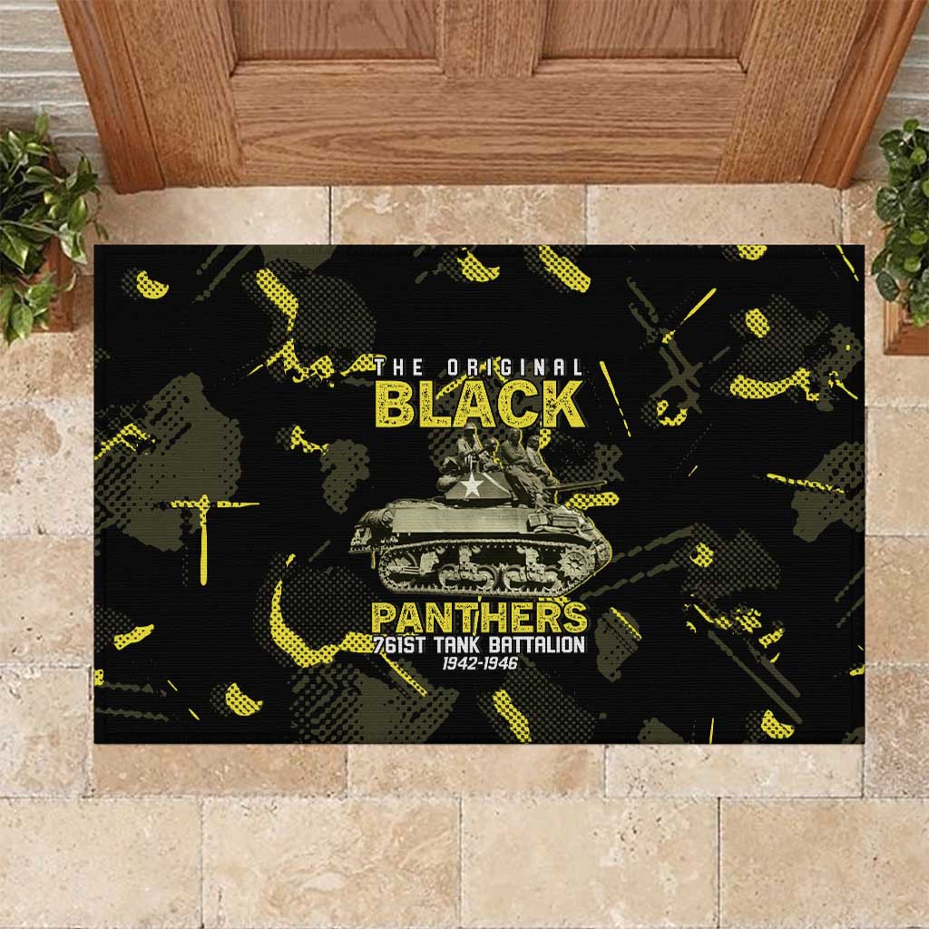 The Original Black Panthers 761st Tank Battalion Rubber Doormat African American Heroes - African Pride