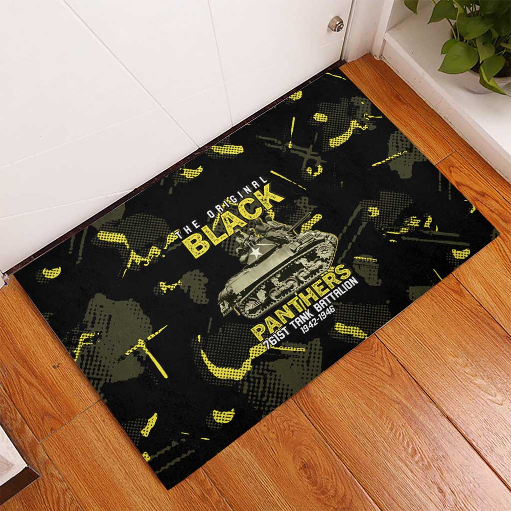 The Original Black Panthers 761st Tank Battalion Rubber Doormat African American Heroes - African Pride
