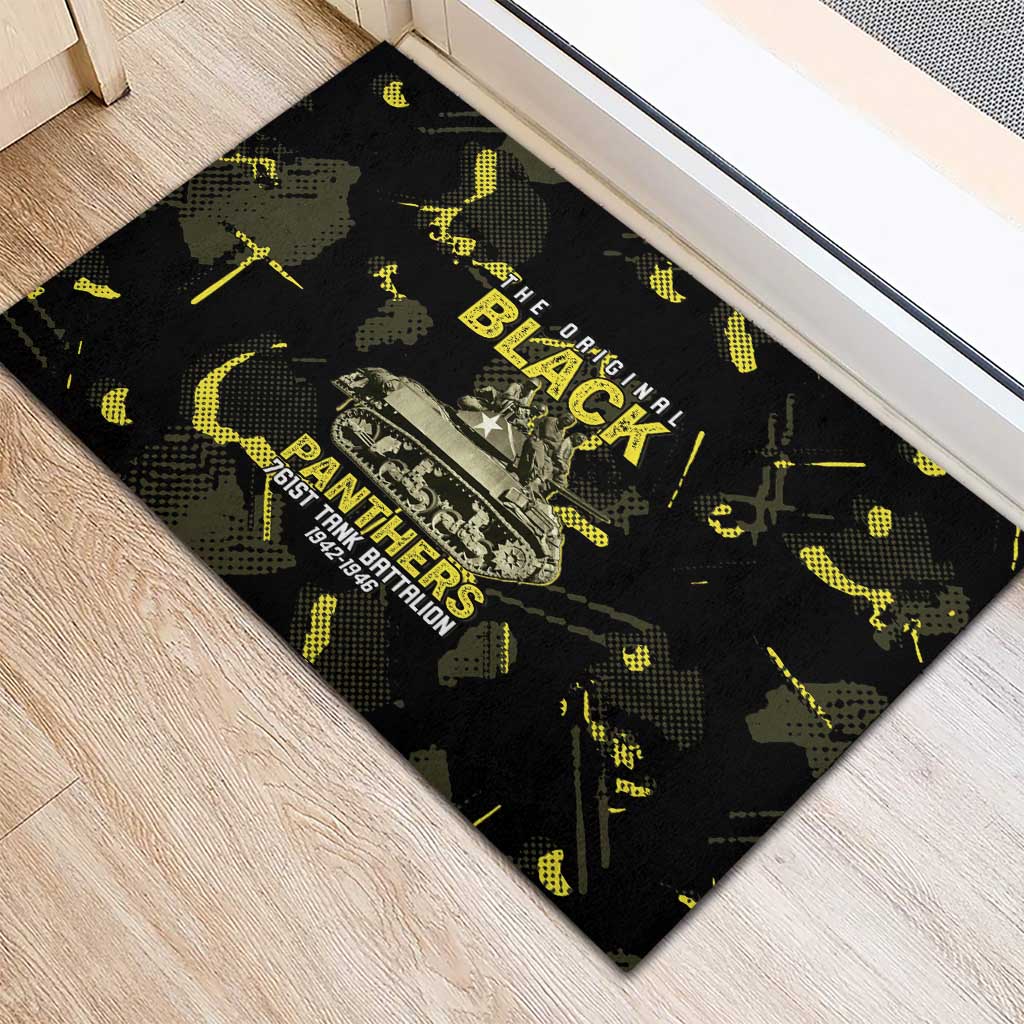 The Original Black Panthers 761st Tank Battalion Rubber Doormat African American Heroes - African Pride
