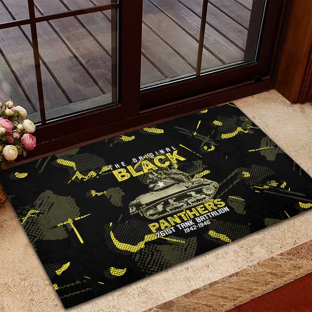 The Original Black Panthers 761st Tank Battalion Rubber Doormat African American Heroes - African Pride