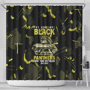 The Original Black Panthers 761st Tank Battalion Shower Curtain African American Heroes - African Pride