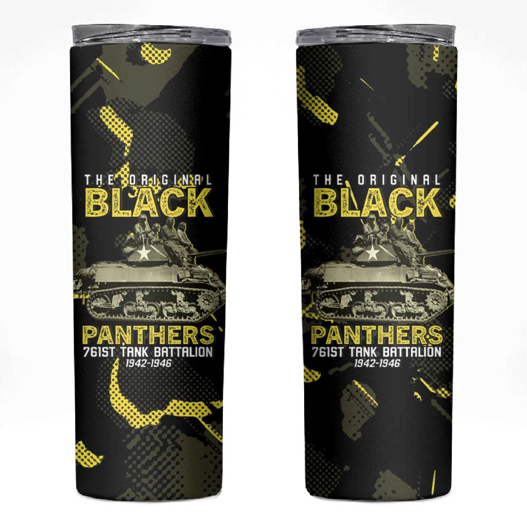 The Original Black Panthers 761st Tank Battalion Skinny Tumbler African American Heroes - African Pride
