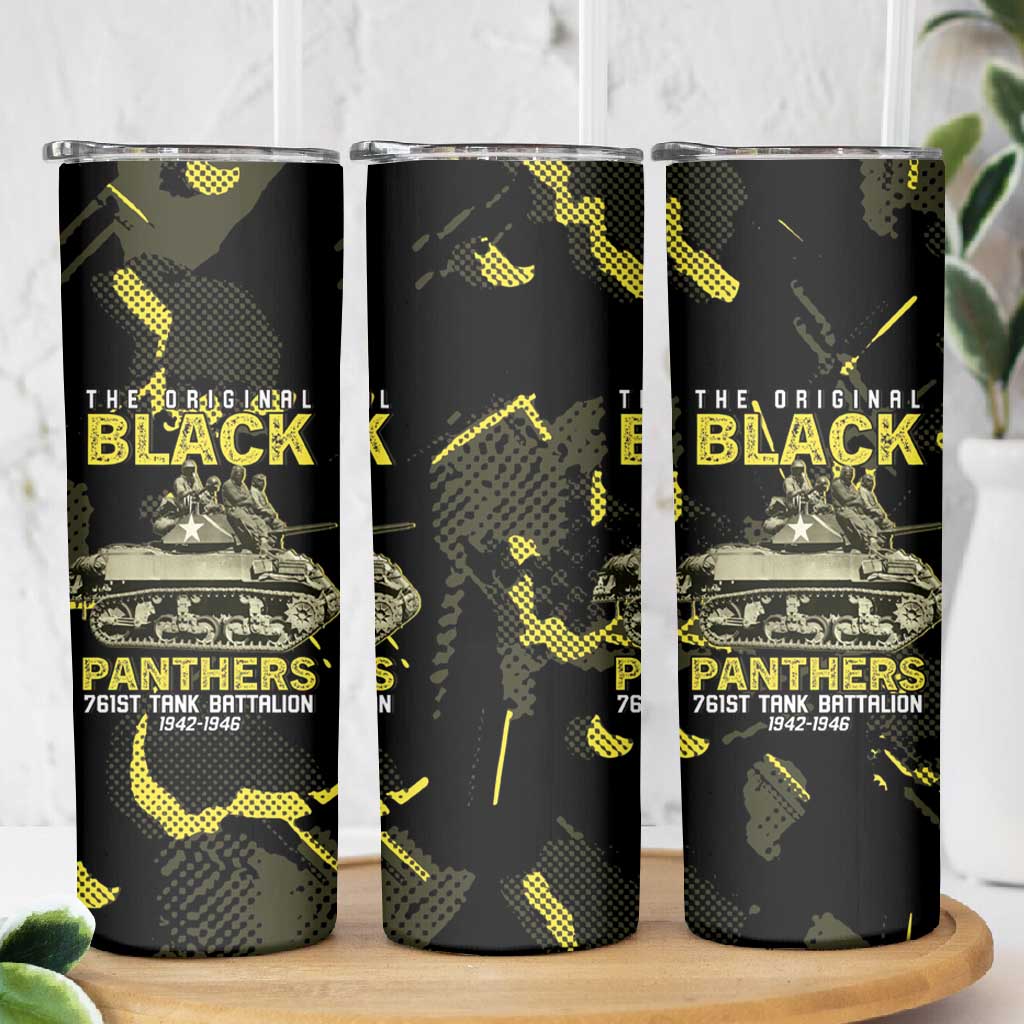 The Original Black Panthers 761st Tank Battalion Skinny Tumbler African American Heroes - African Pride