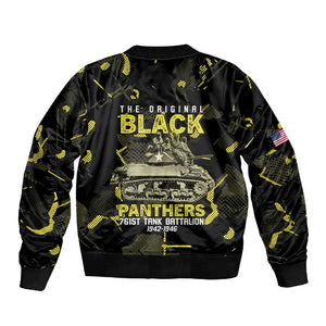 The Original Black Panthers 761st Tank Battalion Sleeve Zip Bomber Jacket African American Heroes - African Pride
