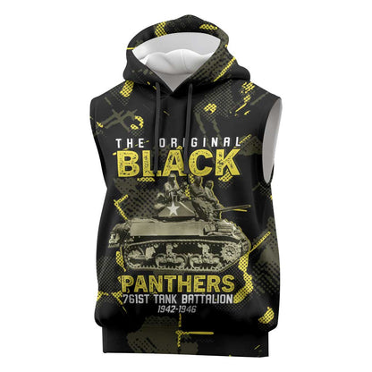 The Original Black Panthers 761st Tank Battalion Sleeveless Hoodie African American Heroes - African Pride