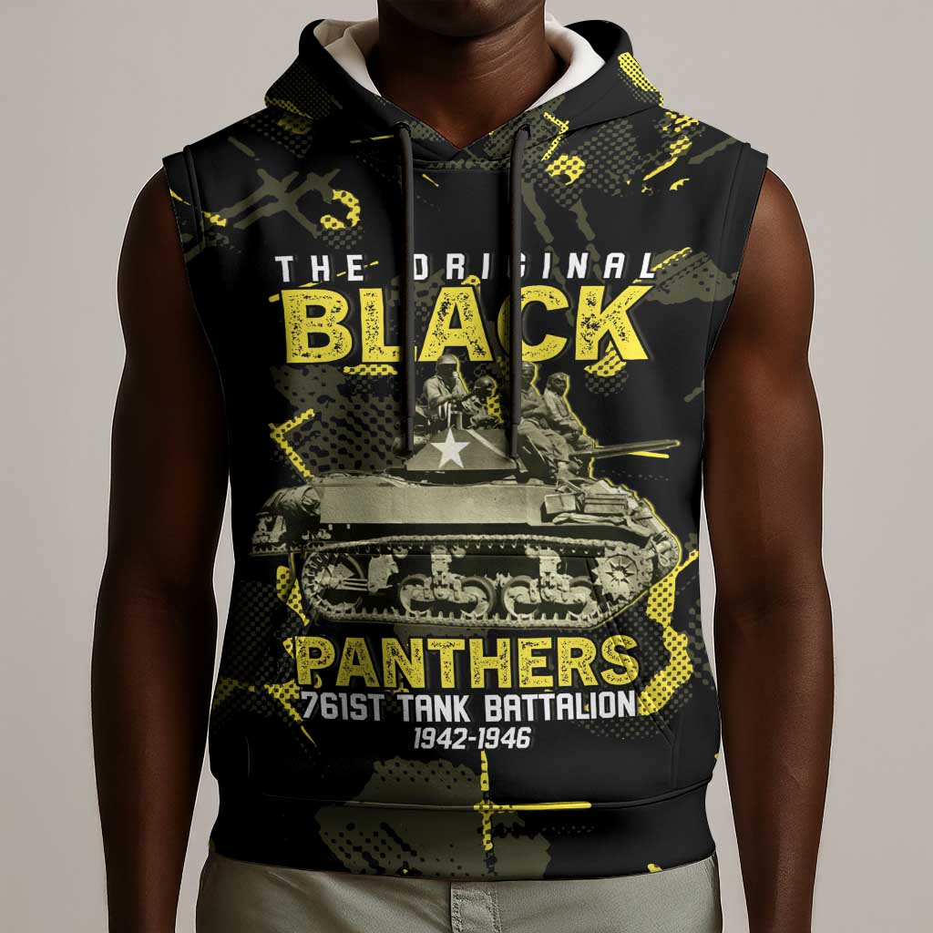 The Original Black Panthers 761st Tank Battalion Sleeveless Hoodie African American Heroes - African Pride