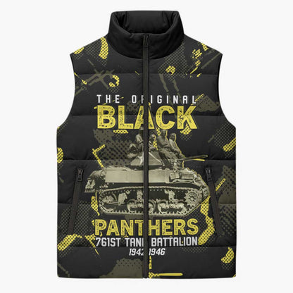 The Original Black Panthers 761st Tank Battalion Sleeveless Puffer Jacket African American Heroes - African Pride