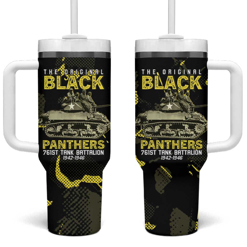 The Original Black Panthers 761st Tank Battalion Tumbler With Handle African American Heroes - African Pride