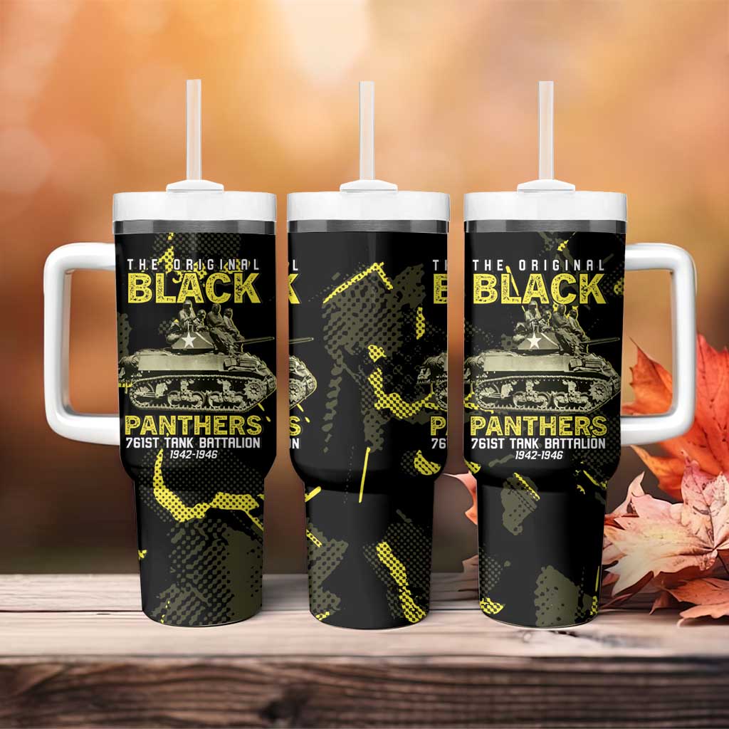 The Original Black Panthers 761st Tank Battalion Tumbler With Handle African American Heroes - African Pride