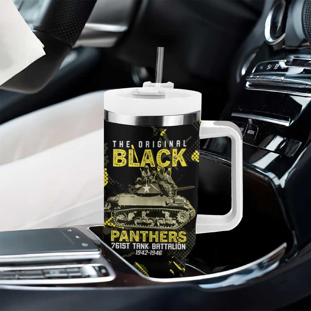 The Original Black Panthers 761st Tank Battalion Tumbler With Handle African American Heroes - African Pride