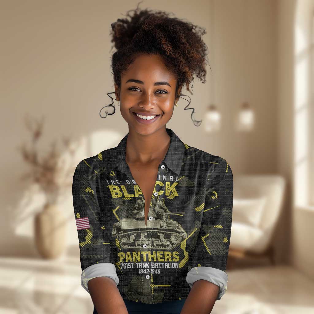 The Original Black Panthers 761st Tank Battalion Women Casual Shirt African American Heroes - African Pride