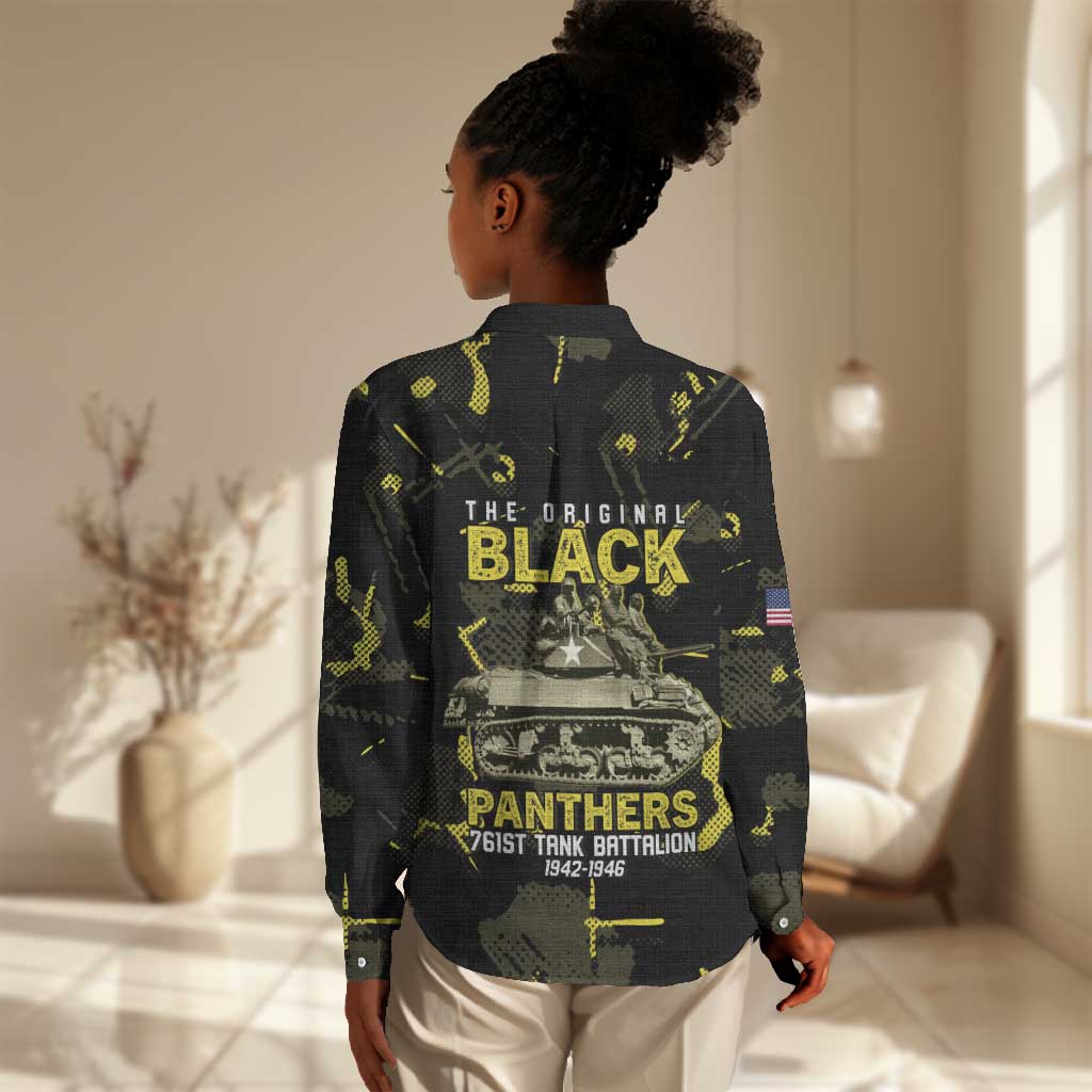 The Original Black Panthers 761st Tank Battalion Women Casual Shirt African American Heroes - African Pride