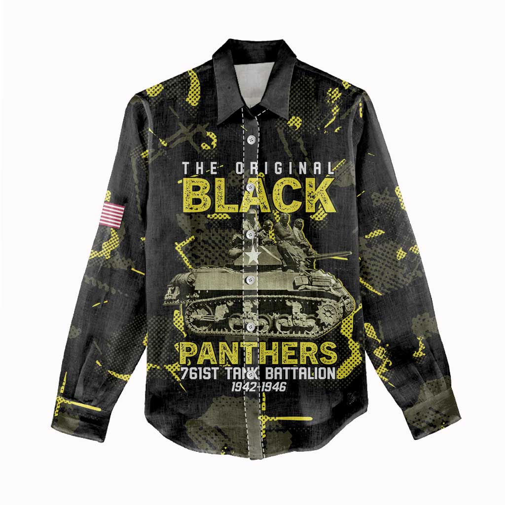 The Original Black Panthers 761st Tank Battalion Women Casual Shirt African American Heroes - African Pride