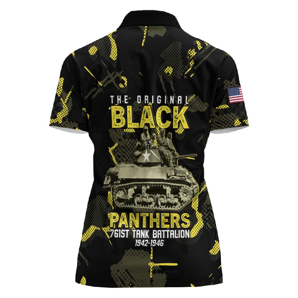 The Original Black Panthers 761st Tank Battalion Women Polo Shirt African American Heroes - African Pride