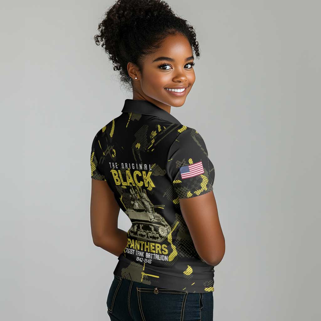 The Original Black Panthers 761st Tank Battalion Women Polo Shirt African American Heroes - African Pride