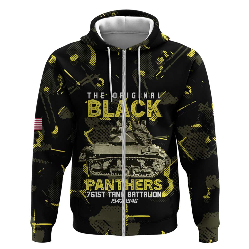 The Original Black Panthers 761st Tank Battalion Zip Hoodie African American Heroes - African Pride