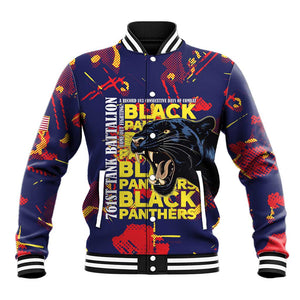 761st Tank Battalion Black Panthers Baseball Jacket Legendary African American WWII - African Pride