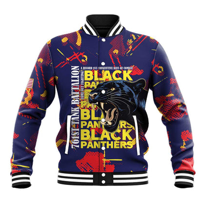 761st Tank Battalion Black Panthers Baseball Jacket Legendary African American WWII - African Pride