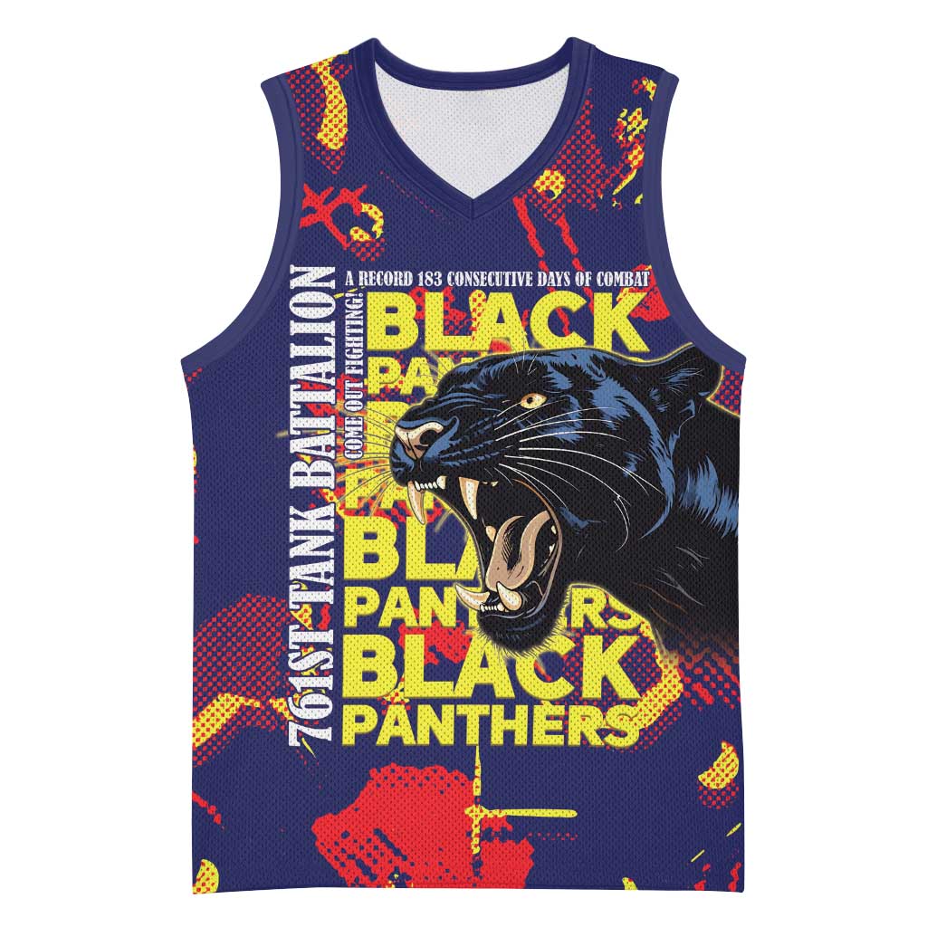 761st Tank Battalion Black Panthers Basketball Jersey Legendary African American WWII - African Pride