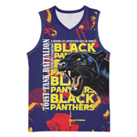 761st Tank Battalion Black Panthers Basketball Jersey Legendary African American WWII - African Pride