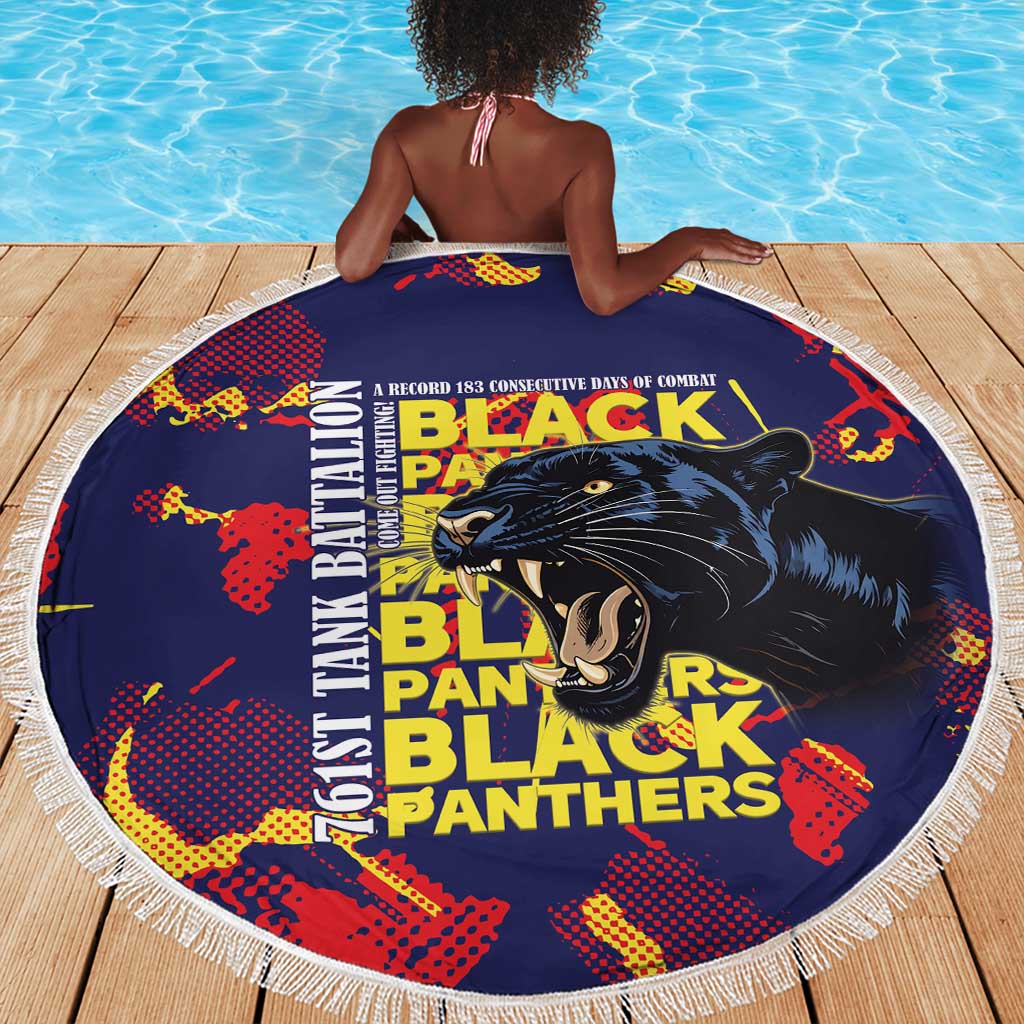 761st Tank Battalion Black Panthers Beach Blanket Legendary African American WWII - African Pride