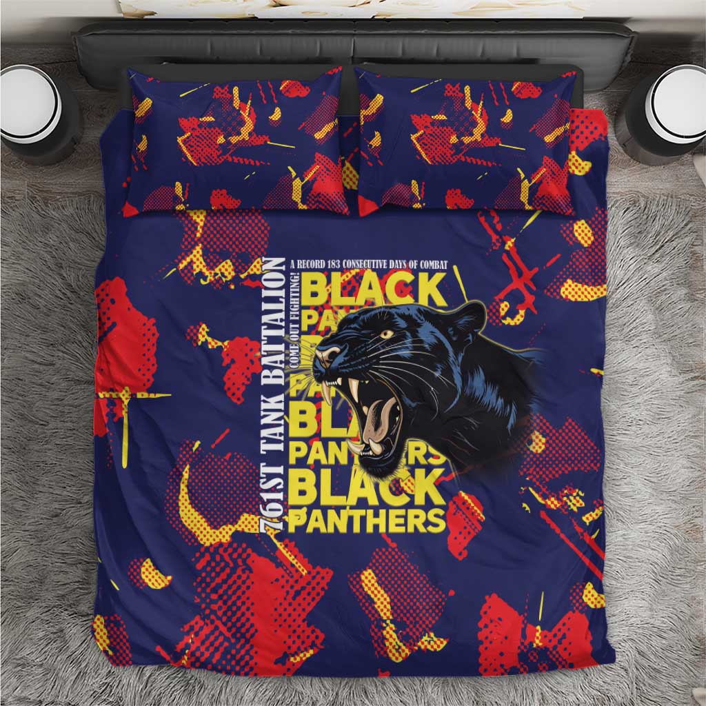 761st Tank Battalion Black Panthers Bedding Set Legendary African American WWII - African Pride