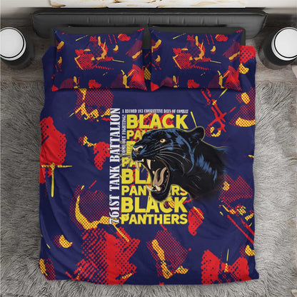 761st Tank Battalion Black Panthers Bedding Set Legendary African American WWII - African Pride