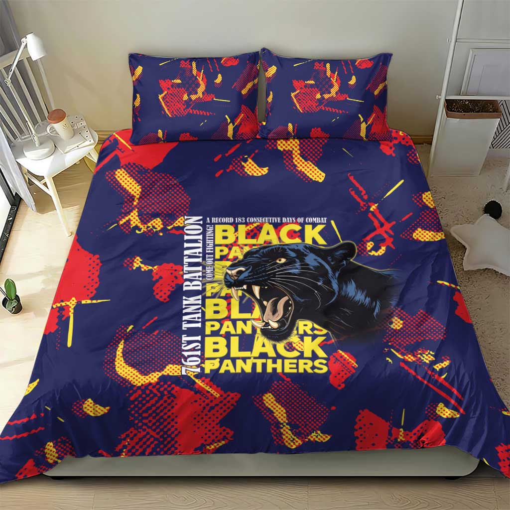 761st Tank Battalion Black Panthers Bedding Set Legendary African American WWII - African Pride